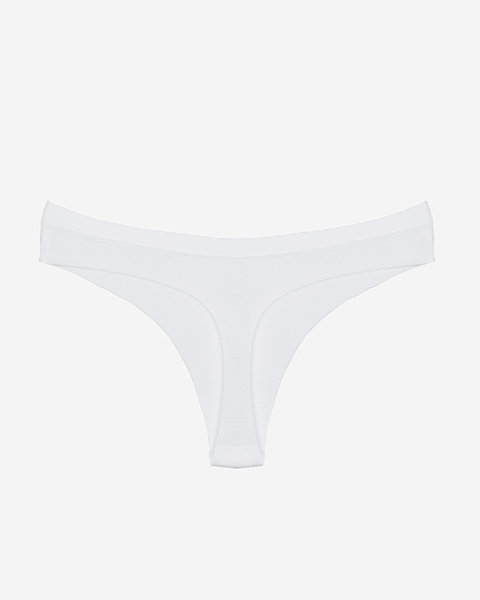 Bílé dámské laserem řezané tanga kalhotky - Spodní prádlo