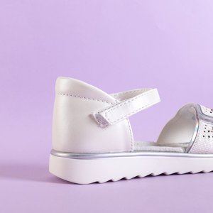 Bílé dětské sandály se suchým zipem Gabbi - obuv