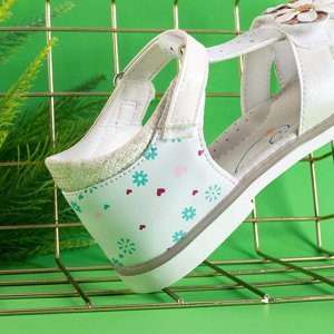 Bílé dívčí sandály s dekoracemi Laluna - Obuv