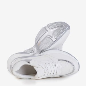 Bílé sportovní boty se stříbrnými vložkami Amelina - Boty