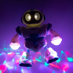 Bílý a modrý interaktivní taneční robot - hračka