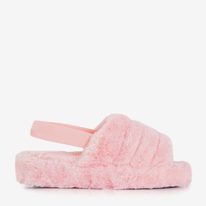 Bledě růžové dámské kožené pantofle Fornax - Boty