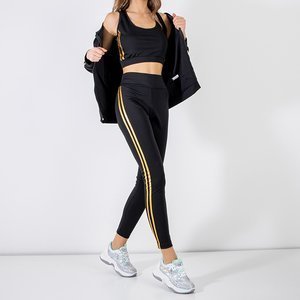 Černá a zlatá dámská 3dílná sportovní sada - Oblečení