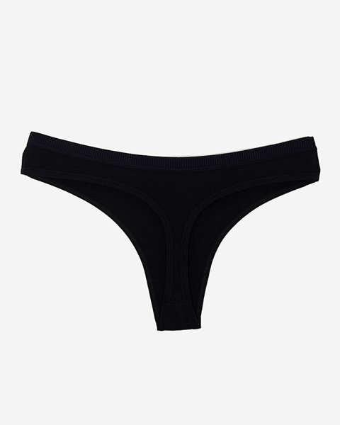 Černá bavlněná dámská jednobarevná tanga PLUS SIZE - Spodní prádlo