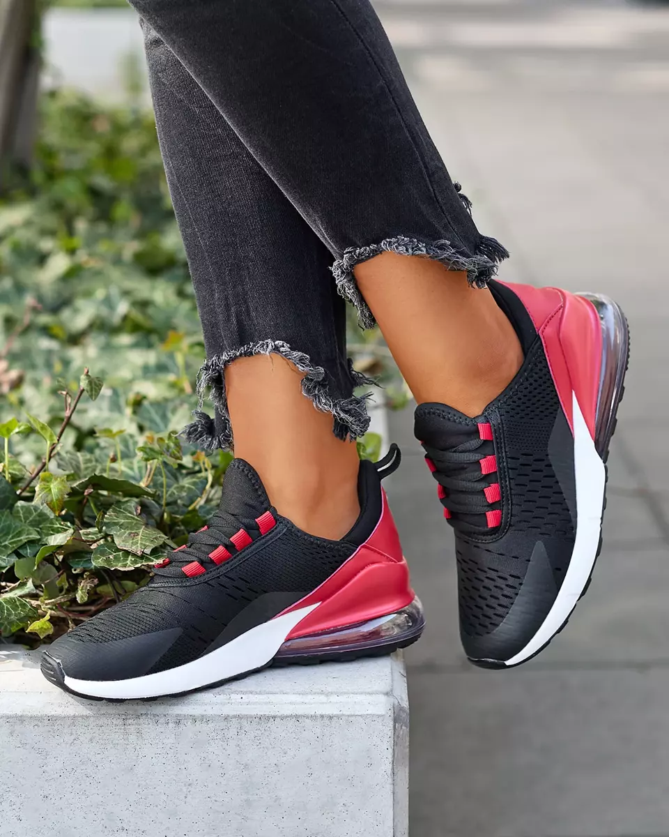 Černá dámská sportovní obuv s červenou vložkou Neterika - Obuv