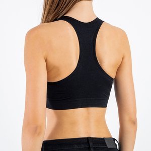 Černá sportovní podprsenka s nápisy - Spodní prádlo
