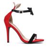 Černé a červené sandály s lukem Rokarde - Obuv 1