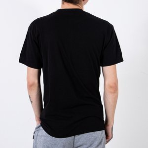 Černé bavlněné pánské tričko s potiskem - Oblečení