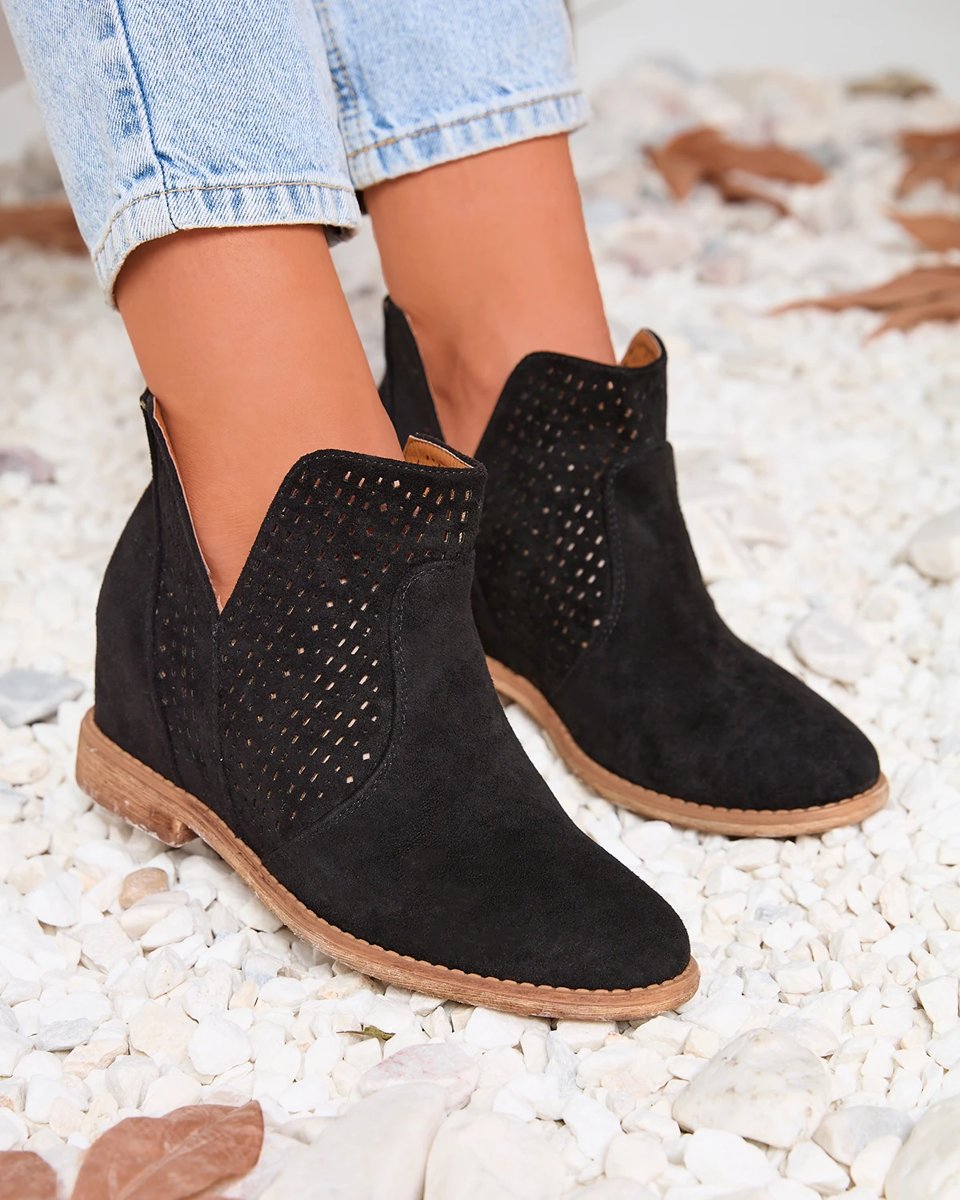 Černé boty na podpatku s kovovými botami na podpatku Besis - Footwear 1