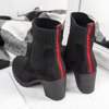 Černé boty na sloupku se svrškem z látky Passienta - Obuv