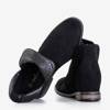 Černé boty na vnitřním klínu a'la kovbojské boty Besiks- obuv