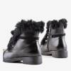 Černé boty z ekokože s kožešinou Flaminia - Obuv