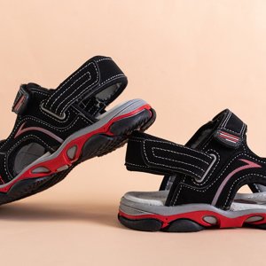 Černé chlapecké sandály se suchým zipem Mikos - Footwear