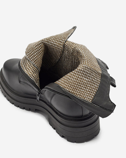 Černé dámské boty bagger s plochou podrážkou Fetisa - Obuv