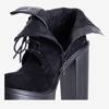 Černé dámské boty na sloupku Larietta - obuv