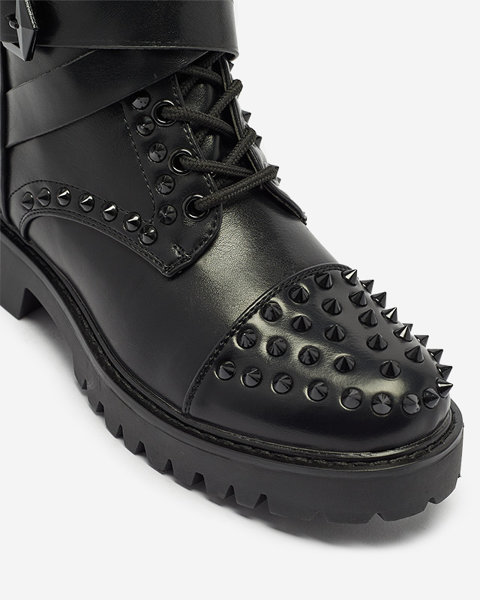 Černé dámské boty s cvočky Edyias - Obuv