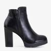 Černé dámské boty s ozdobným zipem Kano - obuv