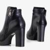 Černé dámské boty s ozdobným zipem Kano - obuv
