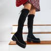 Černé dámské ekologické semišové boty přes kolena Silvana - Boty