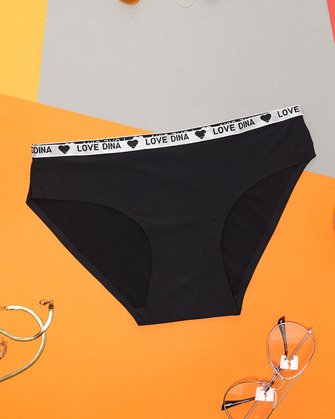 Černé dámské hladké kalhotky s laserovým řezem - Spodní prádlo