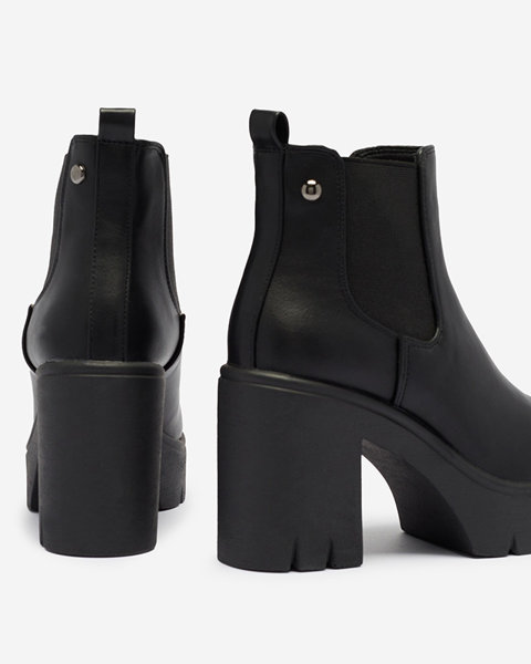 Černé dámské kotníkové boty na vyšším sloupku Arlinn- Footwear
