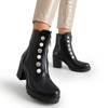 Černé dámské kotníkové boty s ozdobou Binche - obuv