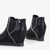 Černé dámské kotníkové boty se zvířecím reliéfem Taisa - obuv