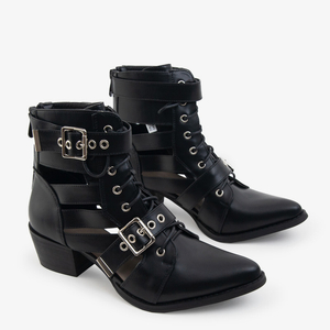 Černé dámské kovbojské boty s výřezy Isodal - Obuv