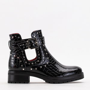 Černé dámské kozačky s průstřihy od Tylousi - Footwear