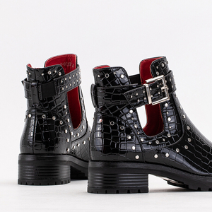Černé dámské kozačky s průstřihy od Tylousi - Footwear