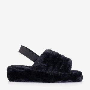 Černé dámské kožené pantofle Fornax - boty
