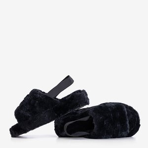 Černé dámské kožené pantofle Fornax - boty
