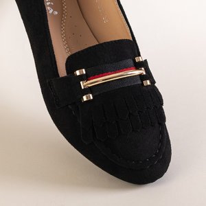 Černé dámské mokasíny s třásněmi Moris - obuv