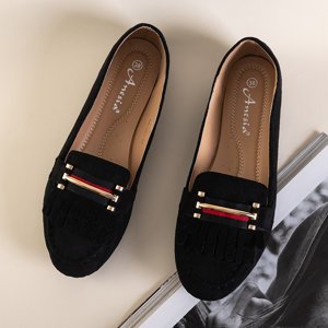 Černé dámské mokasíny s třásněmi Moris - obuv