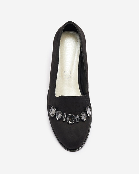Černé dámské mokasíny se zdobením Unisea - obuv