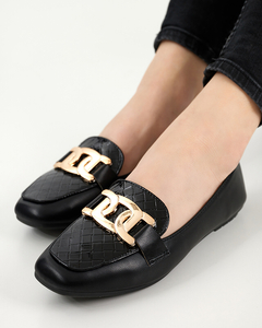 Černé dámské mokasíny se zdobenou hranatou špičkou od Torisa - Footwear
