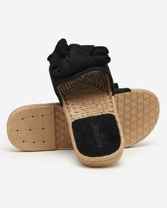Černé dámské pantofle s mašlí Terina - Obuv