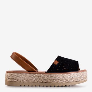 Černé dámské prolamované sandály na platformě Pieqa - obuv