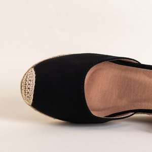Černé dámské sandály na klínku Eupatoria - sandály