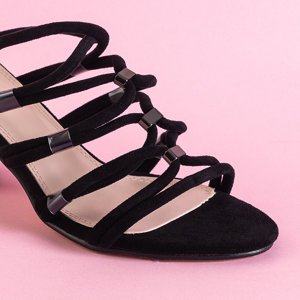 Černé dámské sandály na kulatém sloupku Ziurina - obuv