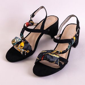 Černé dámské sandály na sloupku Alazania - obuv