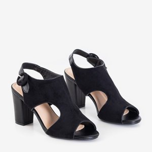 Černé dámské sandály na sloupku s výřezy Katamino - obuv