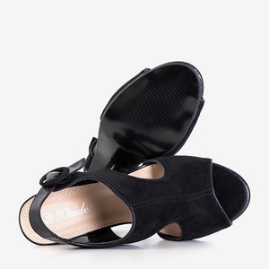 Černé dámské sandály na sloupku s výřezy Katamino - obuv