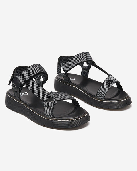 Černé dámské sandály na suchý zip Cinore - Obuv