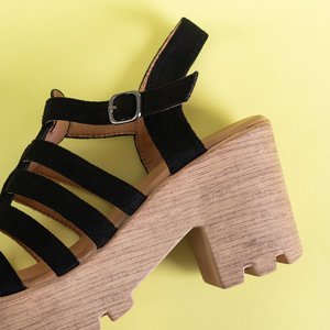 Černé dámské sandály na vysokém podpatku Tamianka - Obuv