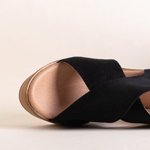 Černé dámské sandály na vysokém sloupku Inga - Footwear