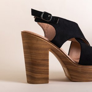 Černé dámské sandály na vysokém sloupku Inga - Footwear