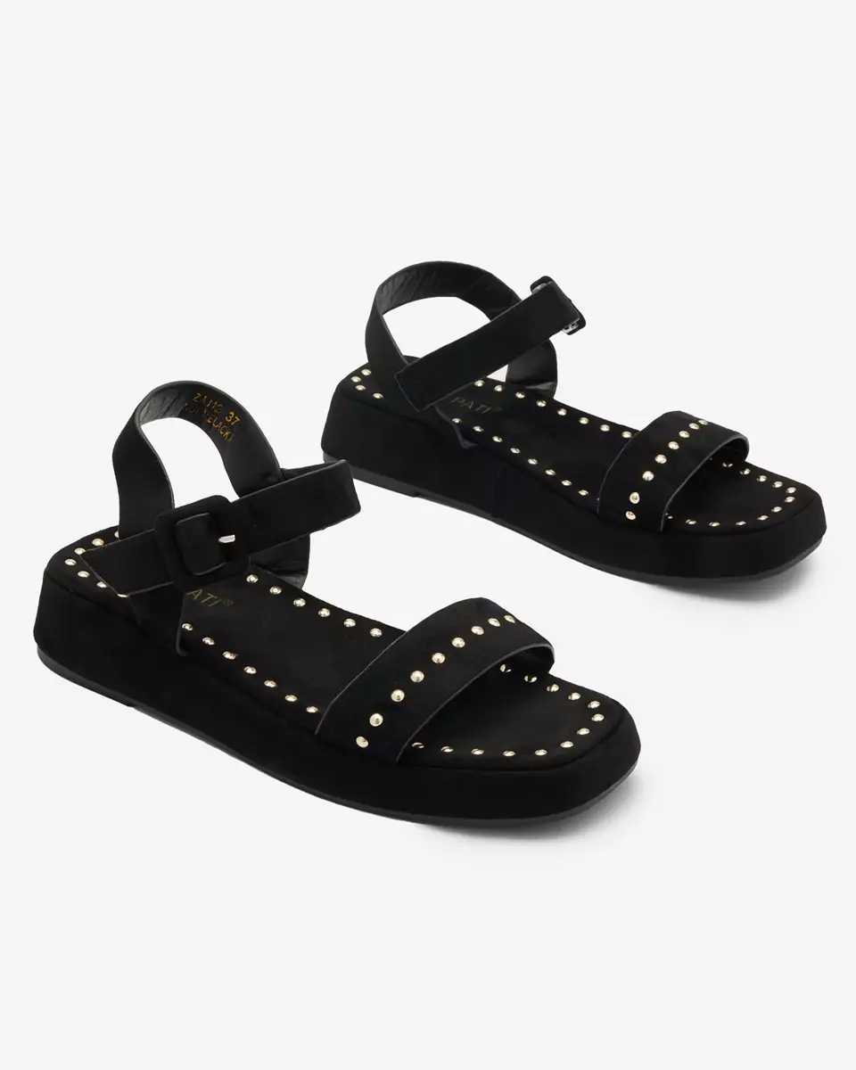 Černé dámské sandály s kamínky Franssia - Obuv