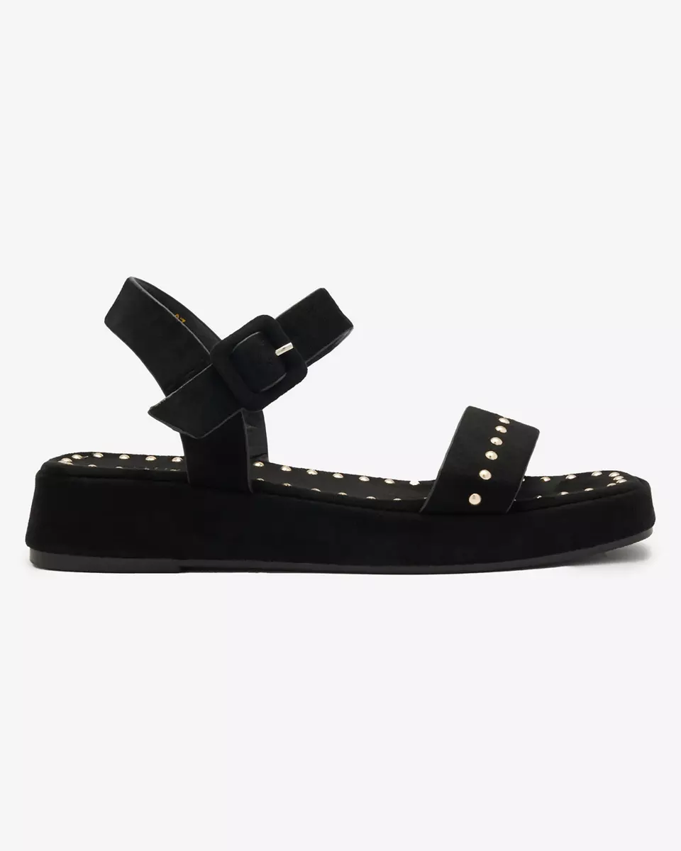 Černé dámské sandály s kamínky Franssia - Obuv