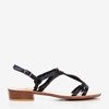 Černé dámské sandály s nízkým podpatkem Treunia - Obuv 1